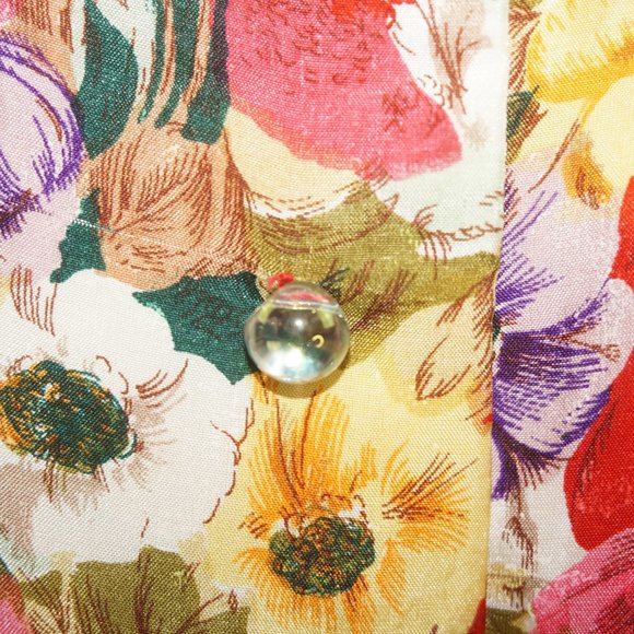 Vintage 40s Silk Floral Blouse - Picture 5 of 10